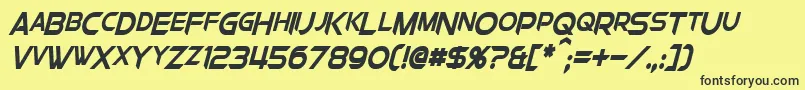 ChromiaSupercapCondensedBoldItalic Font – Black Fonts on Yellow Background