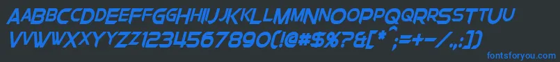 ChromiaSupercapCondensedBoldItalic Font – Blue Fonts on Black Background
