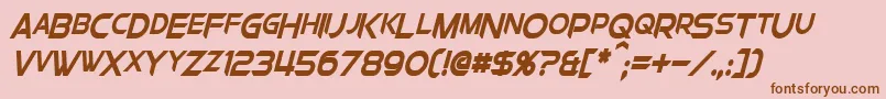 ChromiaSupercapCondensedBoldItalic Font – Brown Fonts on Pink Background