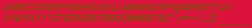 ChromiaSupercapCondensedBoldItalic Font – Brown Fonts on Red Background