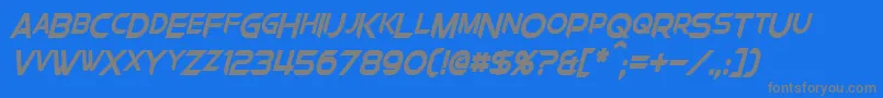 ChromiaSupercapCondensedBoldItalic Font – Gray Fonts on Blue Background