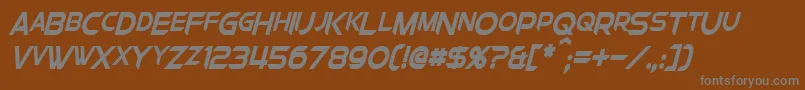 ChromiaSupercapCondensedBoldItalic Font – Gray Fonts on Brown Background