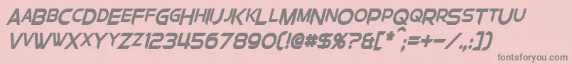 ChromiaSupercapCondensedBoldItalic Font – Gray Fonts on Pink Background