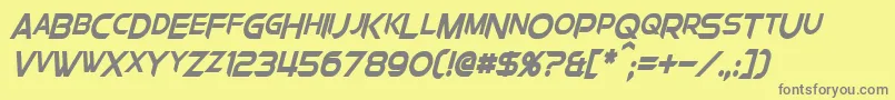 ChromiaSupercapCondensedBoldItalic Font – Gray Fonts on Yellow Background