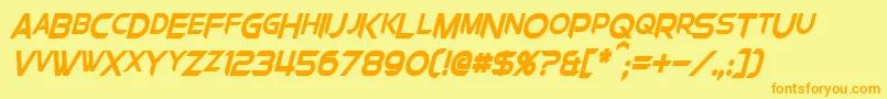 ChromiaSupercapCondensedBoldItalic Font – Orange Fonts on Yellow Background