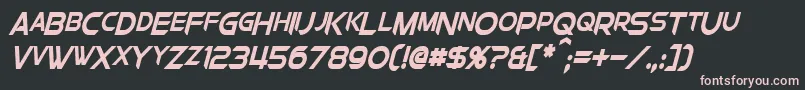 ChromiaSupercapCondensedBoldItalic Font – Pink Fonts on Black Background