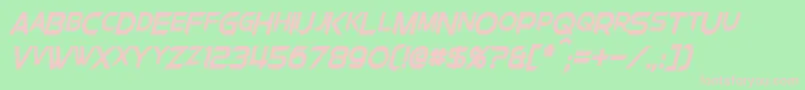 フォントChromiaSupercapCondensedBoldItalic – 緑の背景にピンクのフォント