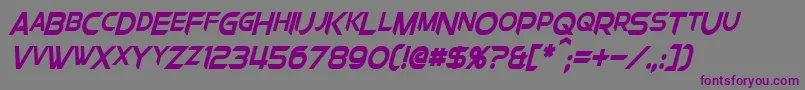 ChromiaSupercapCondensedBoldItalic Font – Purple Fonts on Gray Background