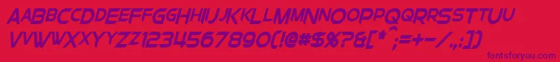 ChromiaSupercapCondensedBoldItalic Font – Purple Fonts on Red Background