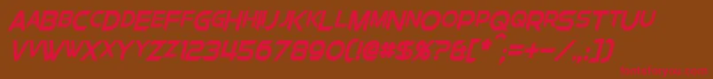 ChromiaSupercapCondensedBoldItalic Font – Red Fonts on Brown Background