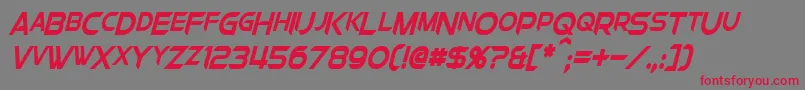 ChromiaSupercapCondensedBoldItalic Font – Red Fonts on Gray Background