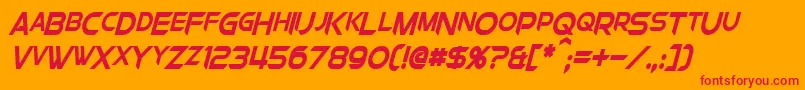 ChromiaSupercapCondensedBoldItalic Font – Red Fonts on Orange Background