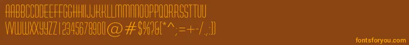 Saiba mais sobre a fonte HuxleyroughRegular Fonte HuxleyroughRegular – fontes laranjas em um fundo marrom