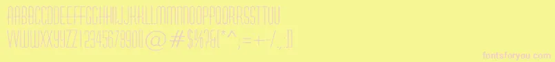 HuxleyroughRegular-fontti – vaaleanpunaiset fontit keltaisella taustalla