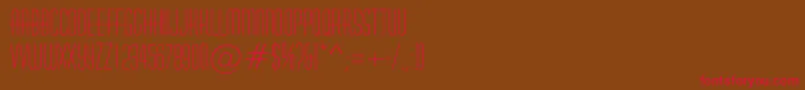 HuxleyroughRegular-Schriftart – Rote Schriften auf braunem Hintergrund