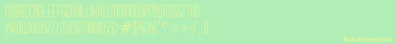 HuxleyroughRegular-fontti – keltaiset fontit vihreällä taustalla