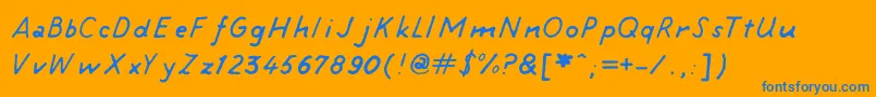 Tintin Font – Blue Fonts on Orange Background