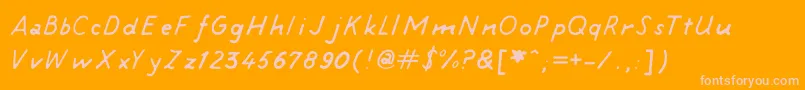 Tintin Font – Pink Fonts on Orange Background