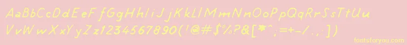 Tintin Font – Yellow Fonts on Pink Background