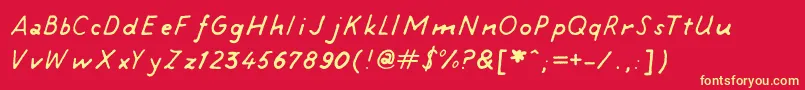 Tintin Font – Yellow Fonts on Red Background