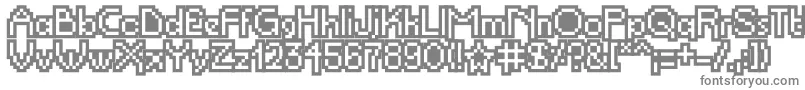 Propelrepeloutli-fontti – harmaat kirjasimet valkoisella taustalla