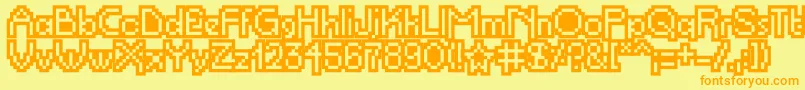 Propelrepeloutli Font – Orange Fonts on Yellow Background