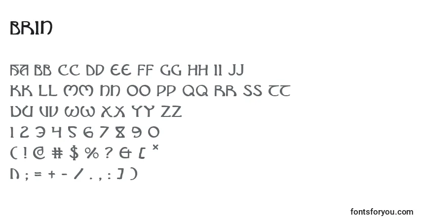 A fonte Brin – alfabeto, números, caracteres especiais