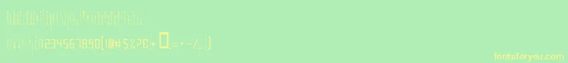 Fonte GeekSkinny – fontes amarelas em um fundo verde