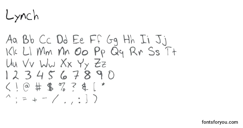 Шрифт Lynch – алфавит, цифры, специальные символы