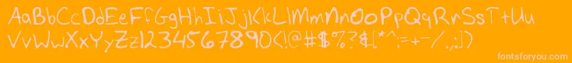 Lynch Font – Pink Fonts on Orange Background