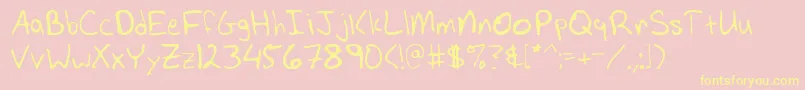 Lynch Font – Yellow Fonts on Pink Background