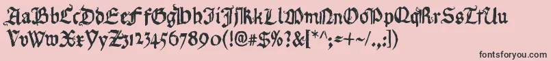 RequiemForA-Schriftart – Schwarze Schriften auf rosa Hintergrund
