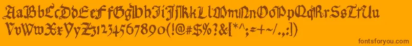 RequiemForA-Schriftart – Braune Schriften auf orangefarbenem Hintergrund