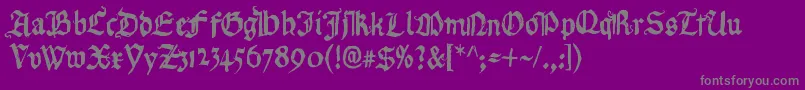 フォントRequiemForA – 紫の背景に灰色の文字