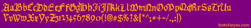 fuente RequiemForA – Fuentes Naranjas Sobre Fondo Morado
