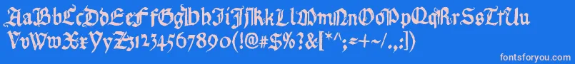 フォントRequiemForA – ピンクの文字、青い背景