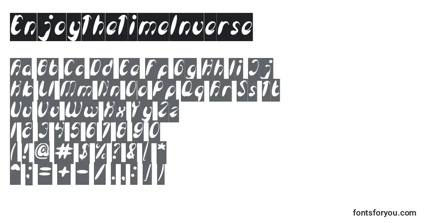 Czcionka EnjoyTheTimeInverse – alfabet, cyfry, specjalne znaki