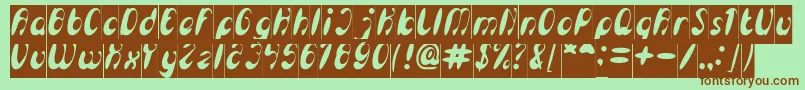 EnjoyTheTimeInverse Font – Brown Fonts on Green Background