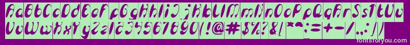 EnjoyTheTimeInverse Font – Green Fonts on Purple Background