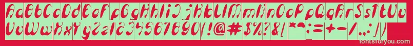 フォントEnjoyTheTimeInverse – 赤い背景に緑の文字