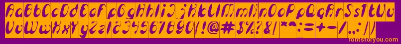 EnjoyTheTimeInverse Font – Orange Fonts on Purple Background
