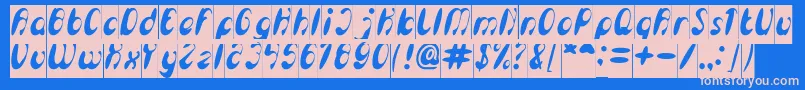 EnjoyTheTimeInverse Font – Pink Fonts on Blue Background