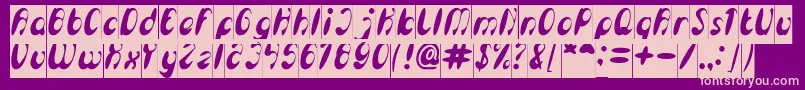 EnjoyTheTimeInverse Font – Pink Fonts on Purple Background