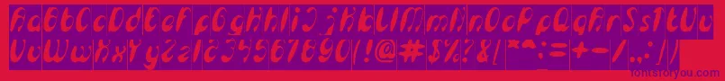 EnjoyTheTimeInverse Font – Purple Fonts on Red Background