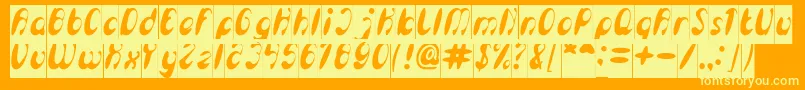 EnjoyTheTimeInverse-Schriftart – Gelbe Schriften auf orangefarbenem Hintergrund