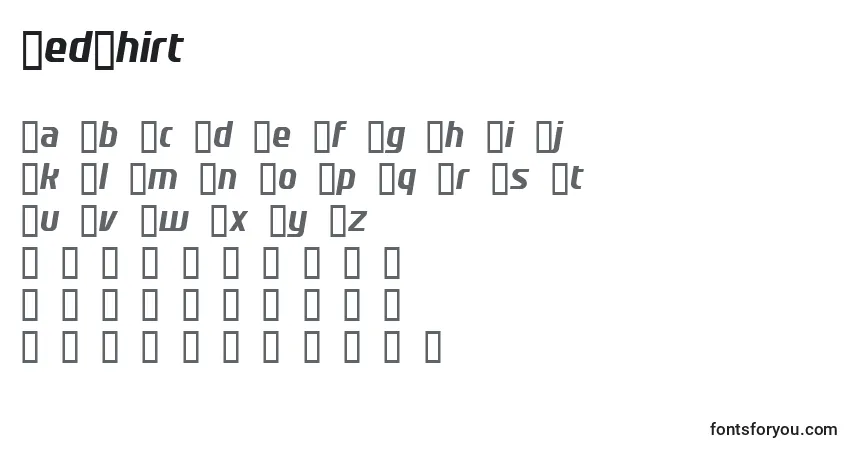 Czcionka RedShirt – alfabet, cyfry, specjalne znaki