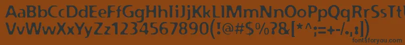 フォントPfplazmRegular – 黒い文字が茶色の背景にあります