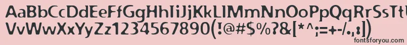 フォントPfplazmRegular – ピンクの背景に黒い文字