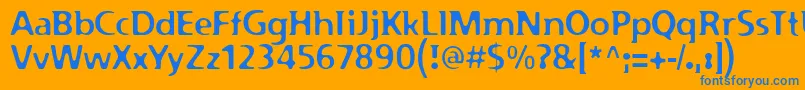 Шрифт PfplazmRegular – синие шрифты на оранжевом фоне