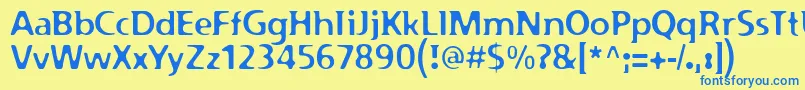 PfplazmRegular Font – Blue Fonts on Yellow Background